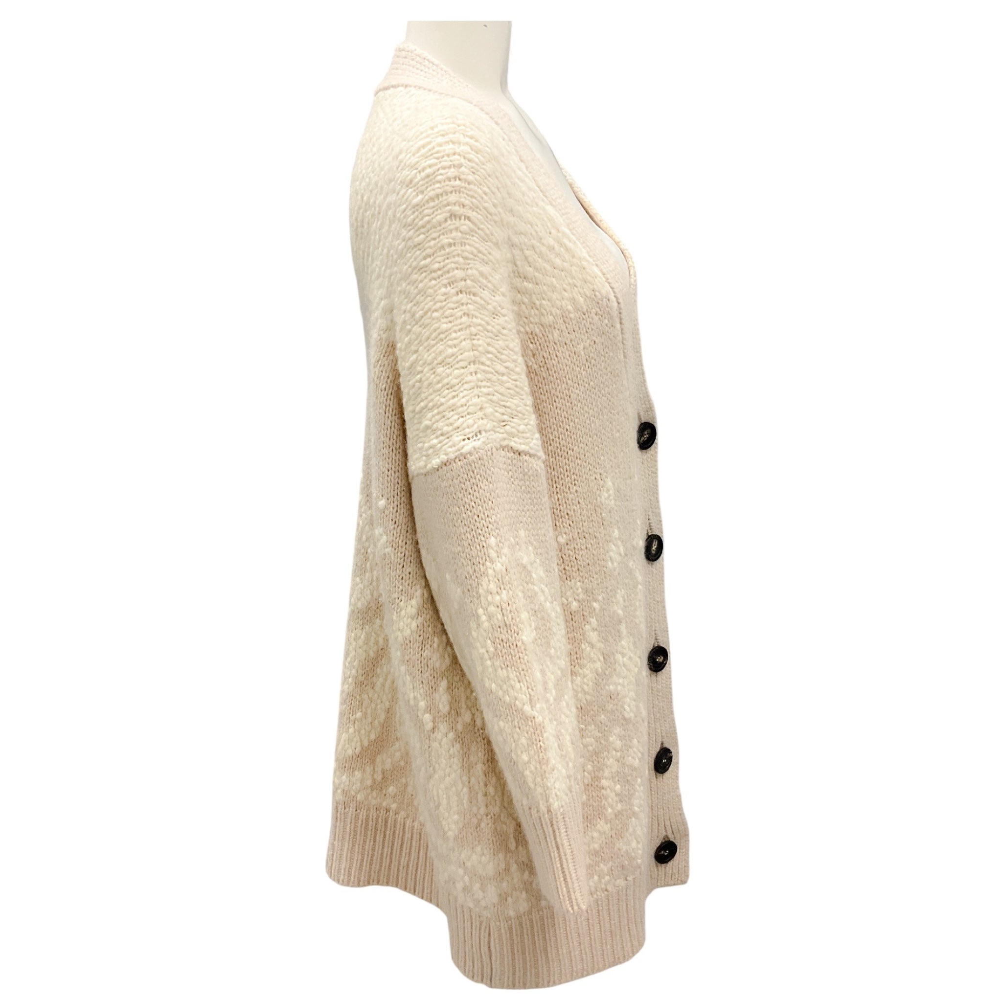 Peserico Beige / Cream Oversized Knit Cardigan Sweater