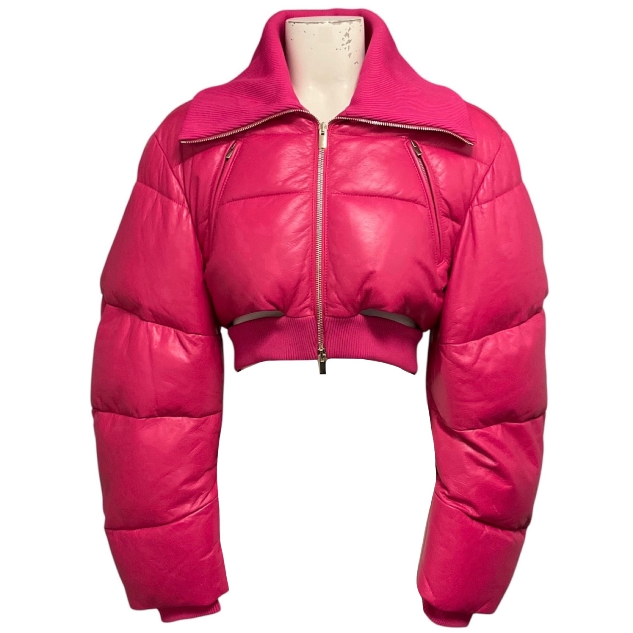 Jacquemus Pink La Montagne La Doudoune Pralù Leather Puffer Jacket