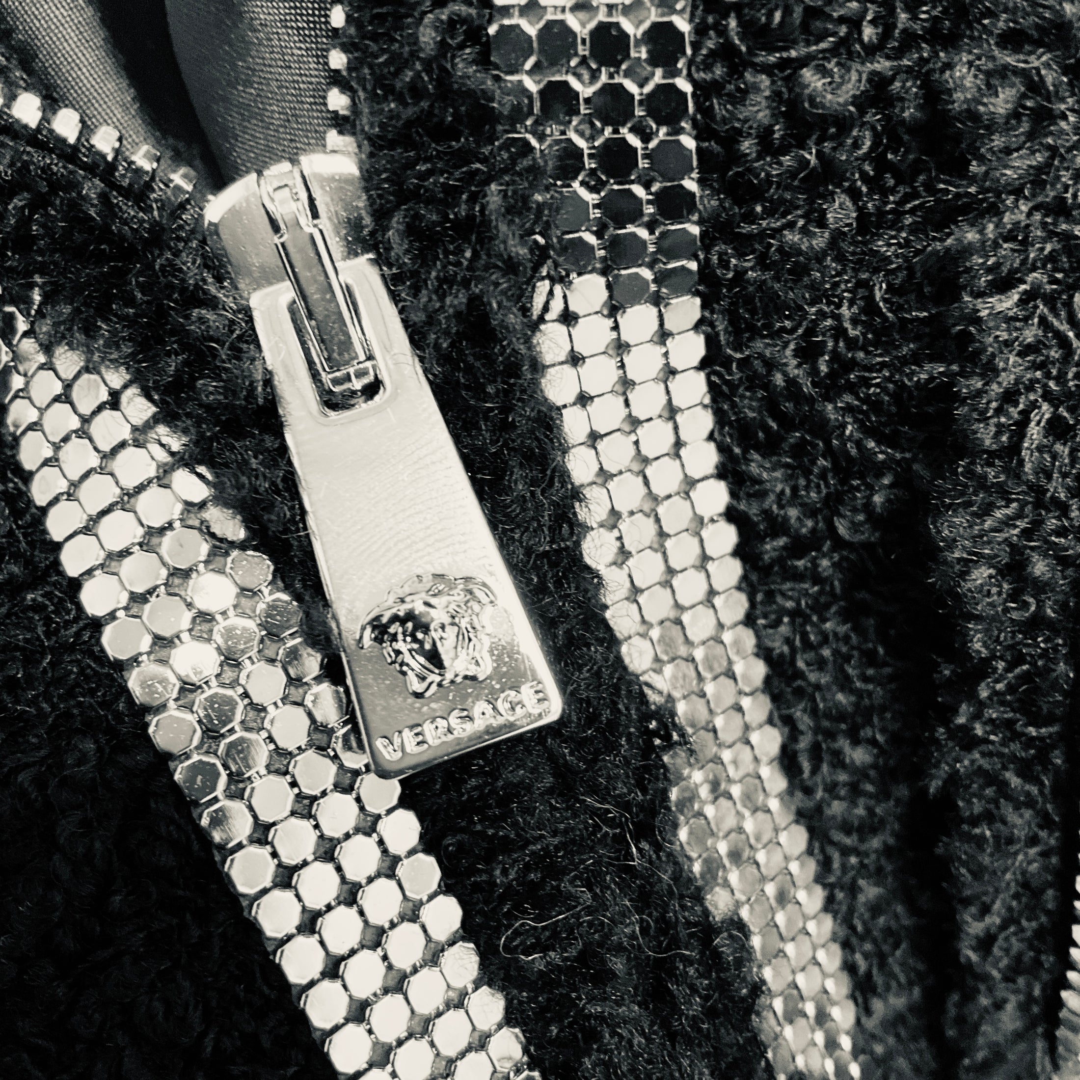 Versace Black Heritage Tweed Cardigan Jacket