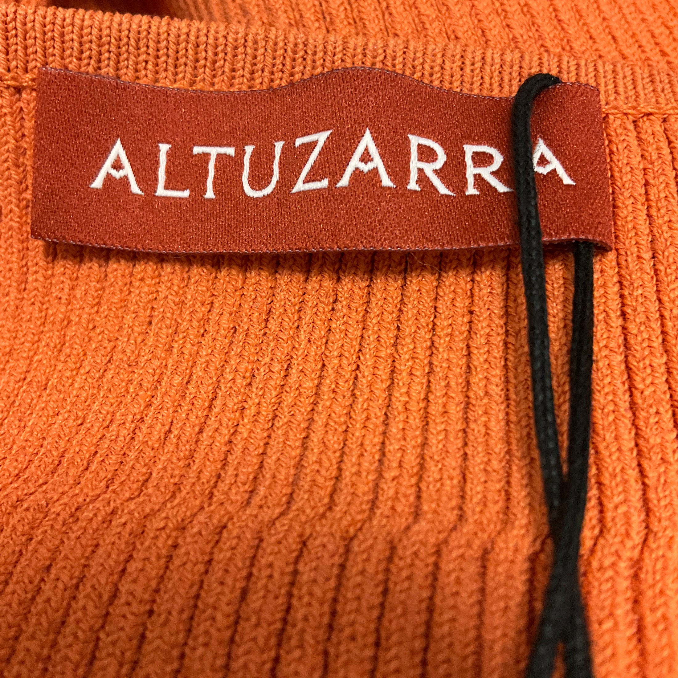 Altuzarra Orange Mareen Ribbed Knit Midi Dress