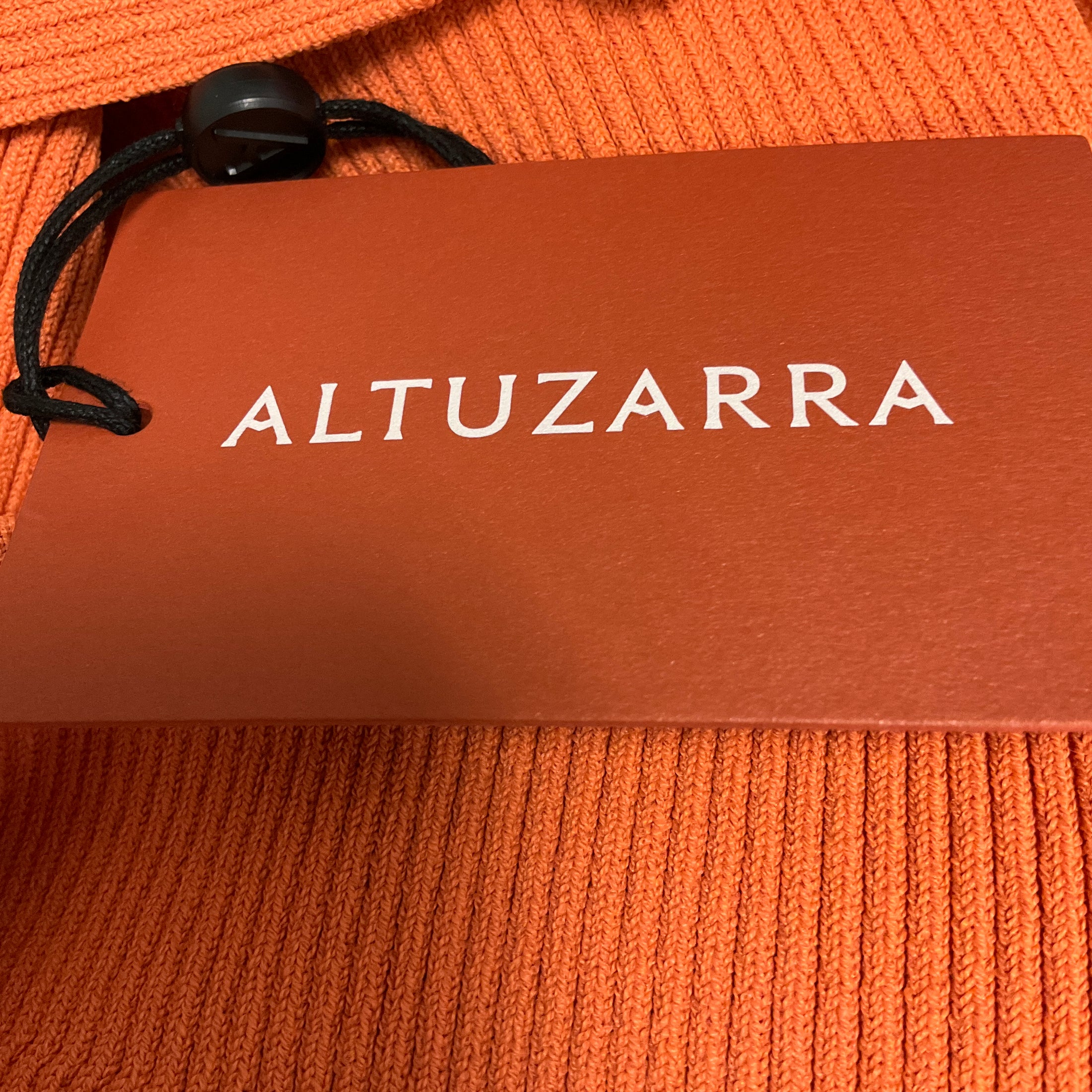 Altuzarra Orange Mareen Ribbed Knit Midi Dress