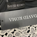 Load image into Gallery viewer, David Koma Black / White Cady & Macrame Lace Trim Long Sleeve Mini Dress
