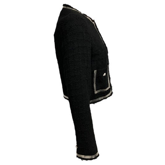 Versace Black Heritage Tweed Cardigan Jacket