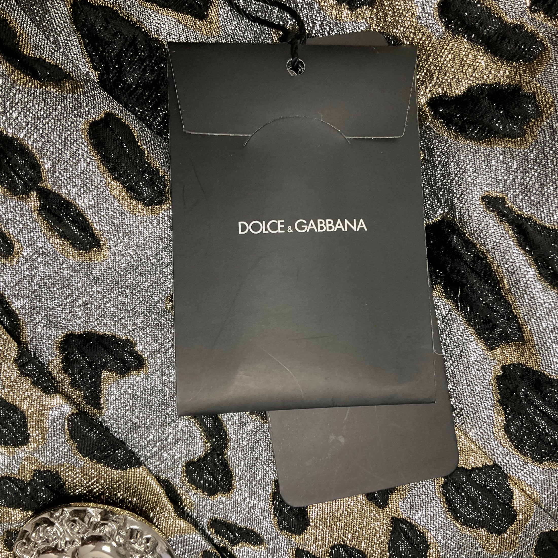 Dolce & Gabbana Black / Gold / Silver Metallic Animal Print Lurex Skirt