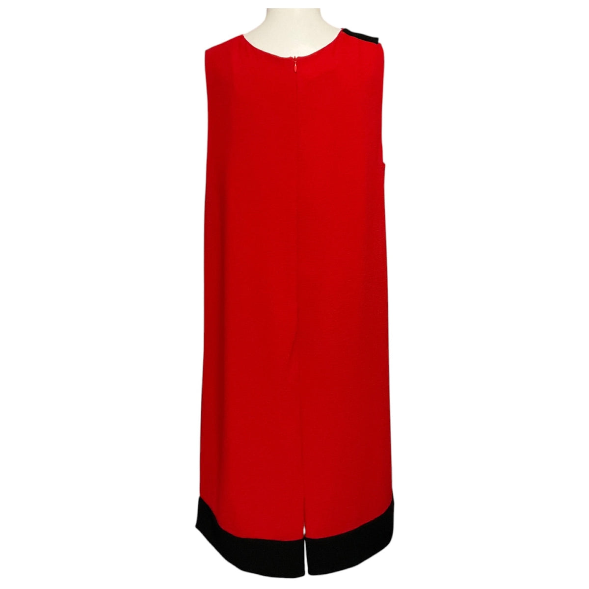 Akris Red / Black Two-Tone Colorblock Sleeveless Midi Dress