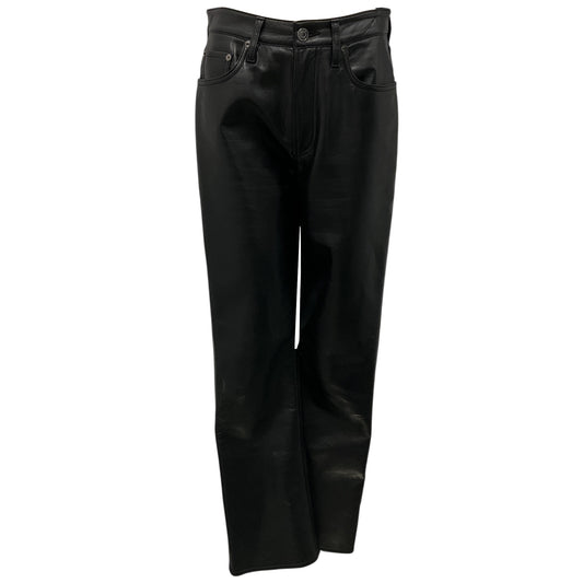 Agolde Black Relaxed Recycled Leather Boot Pants