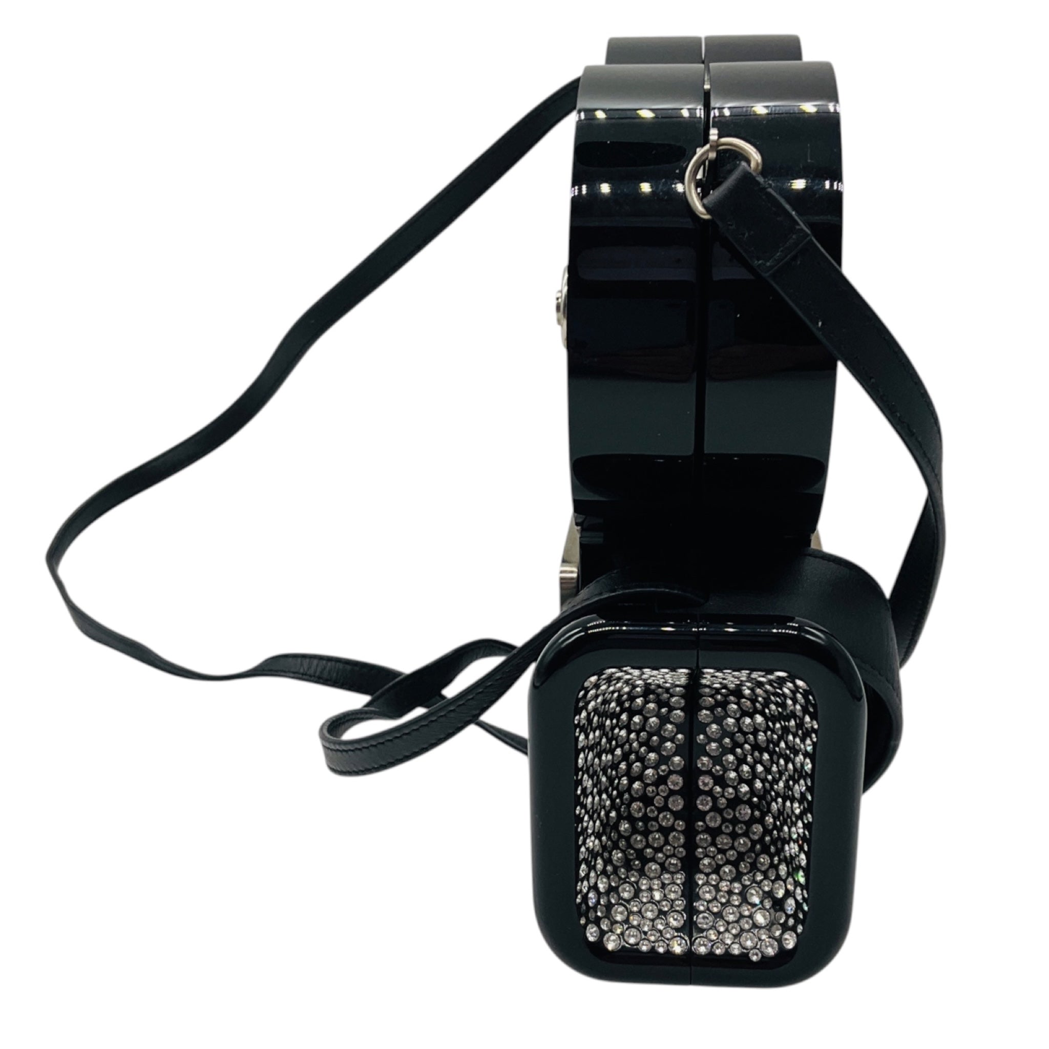 Chanel Black 2016 Plexiglass Crystal Buonasera Film Projector Minaudiere Clutch