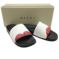 Load image into Gallery viewer, Marni White / Red Lips Slide Sandals

