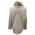 Load image into Gallery viewer, Peserico Grey Fur Trimmed Knit Cardigan Sweater
