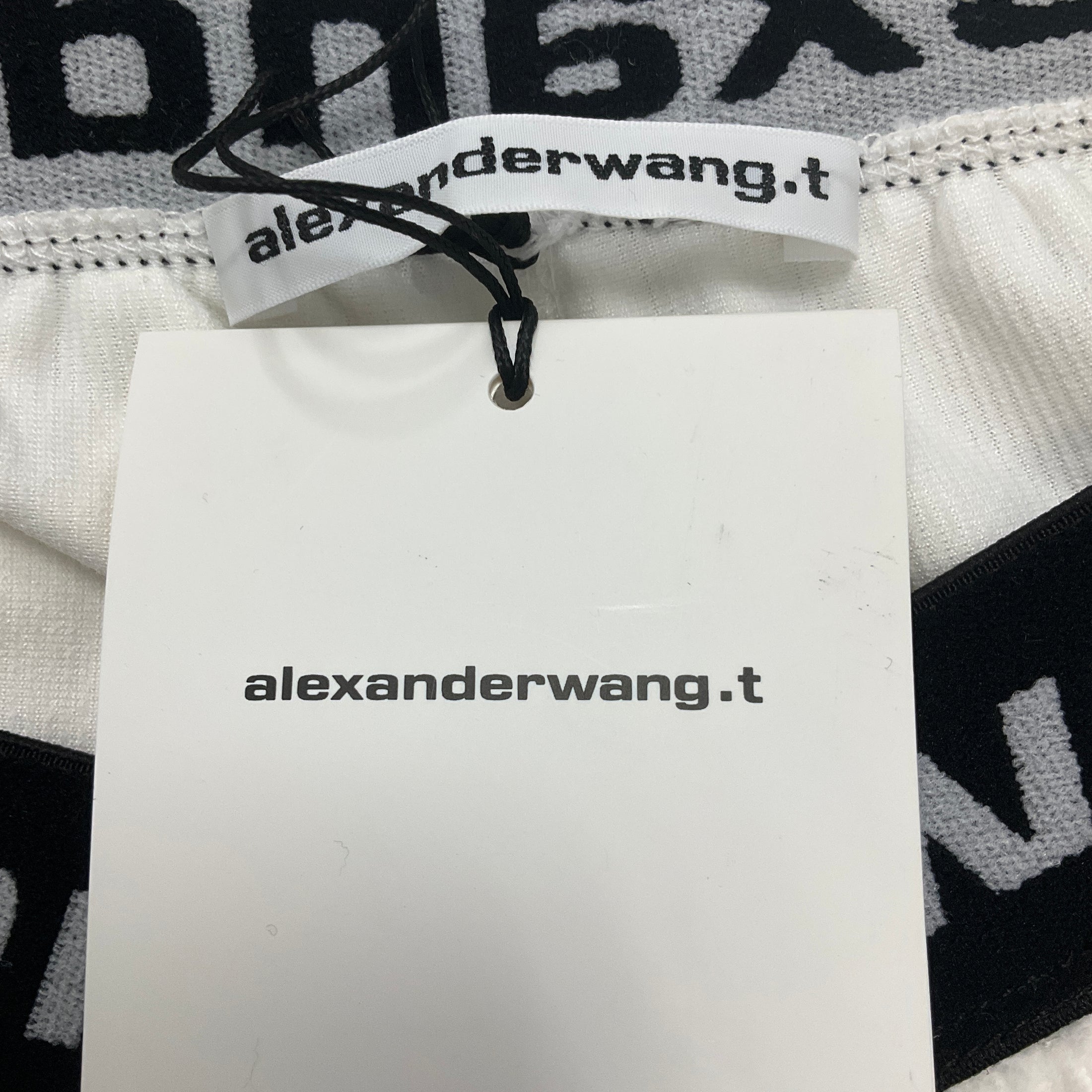 T by Alexander Wang Bright White Stretch Corduroy Pant with Logo Elastic
