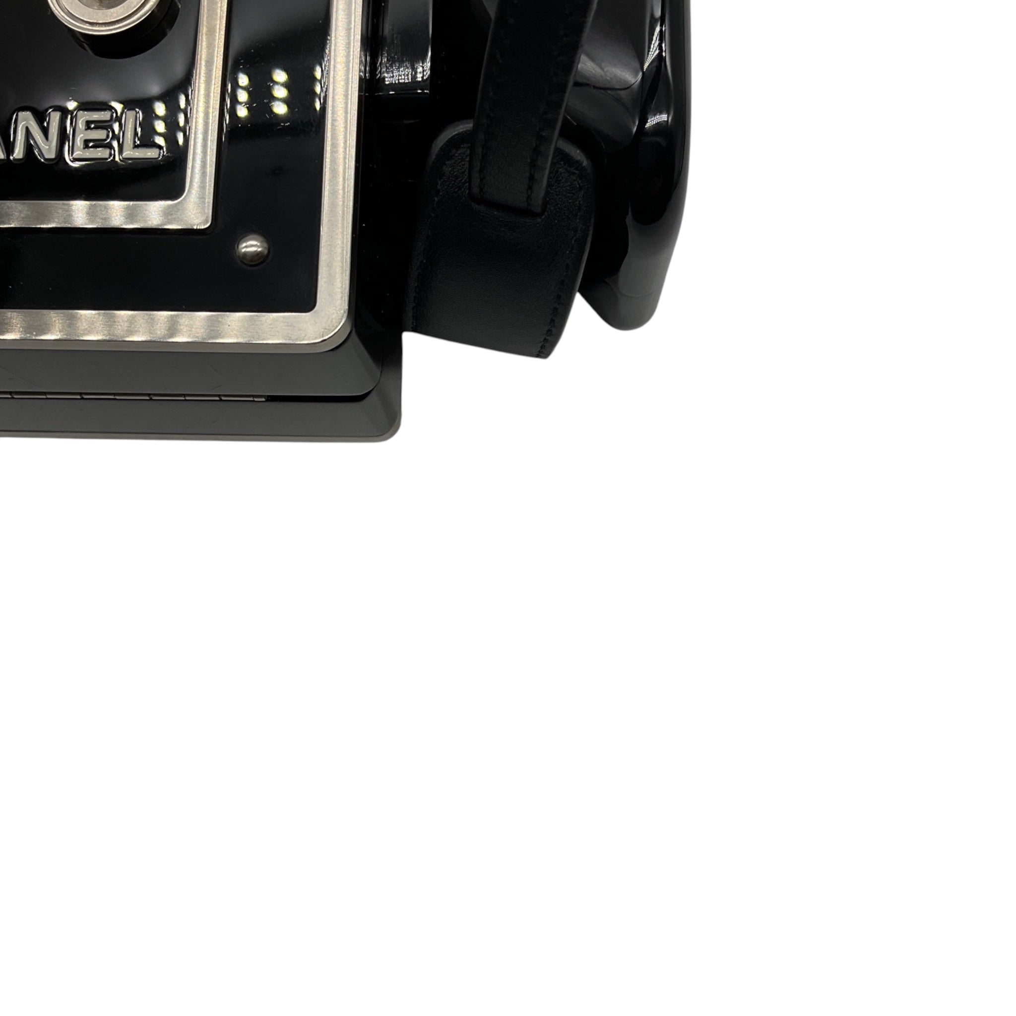 Chanel Black 2016 Plexiglass Crystal Buonasera Film Projector Minaudiere Clutch