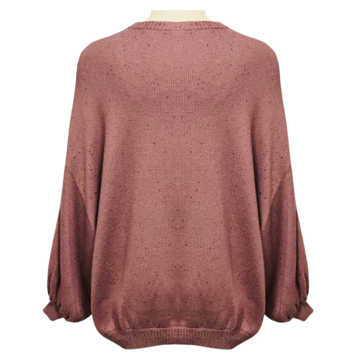 Brunello Cucinelli Mauve Sequined Oversized Cashmere and Silk Knit Slouchy Sweater
