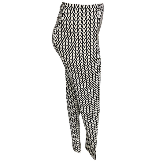 Valentino Black / White All Over Logo Print Leggings
