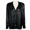 Load image into Gallery viewer, Sally LaPointe Black Sequined Striped Blouse

