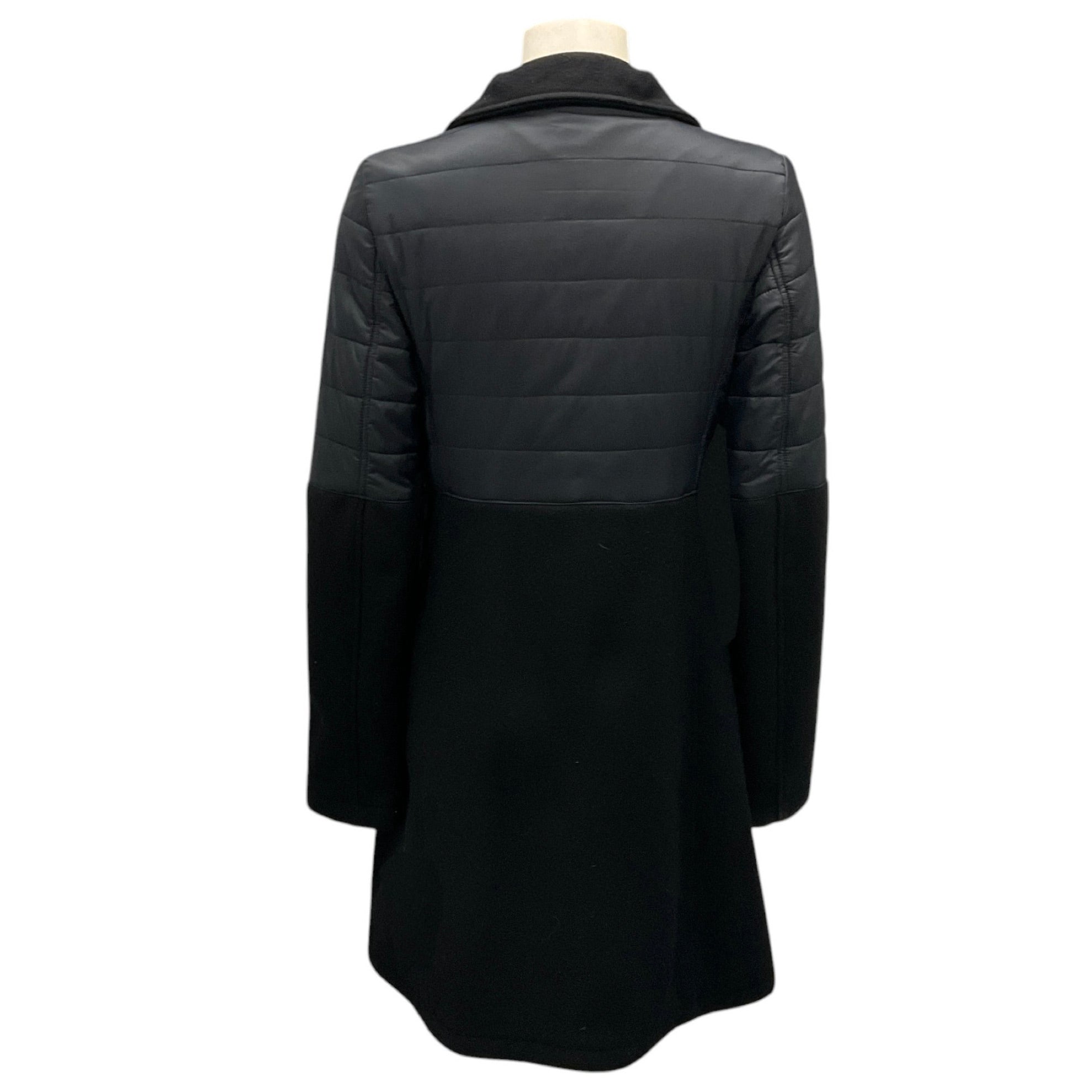 Gimo's Black Quilted Techno and Wool Coat