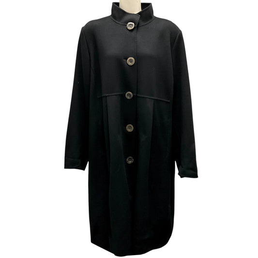 Marina Rinaldi Black Wool and Cashmere Mid-Length Coat