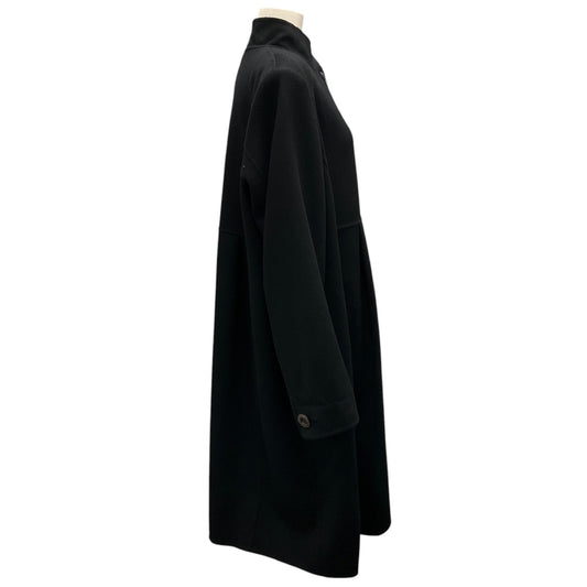 Marina Rinaldi Black Wool and Cashmere Mid-Length Coat