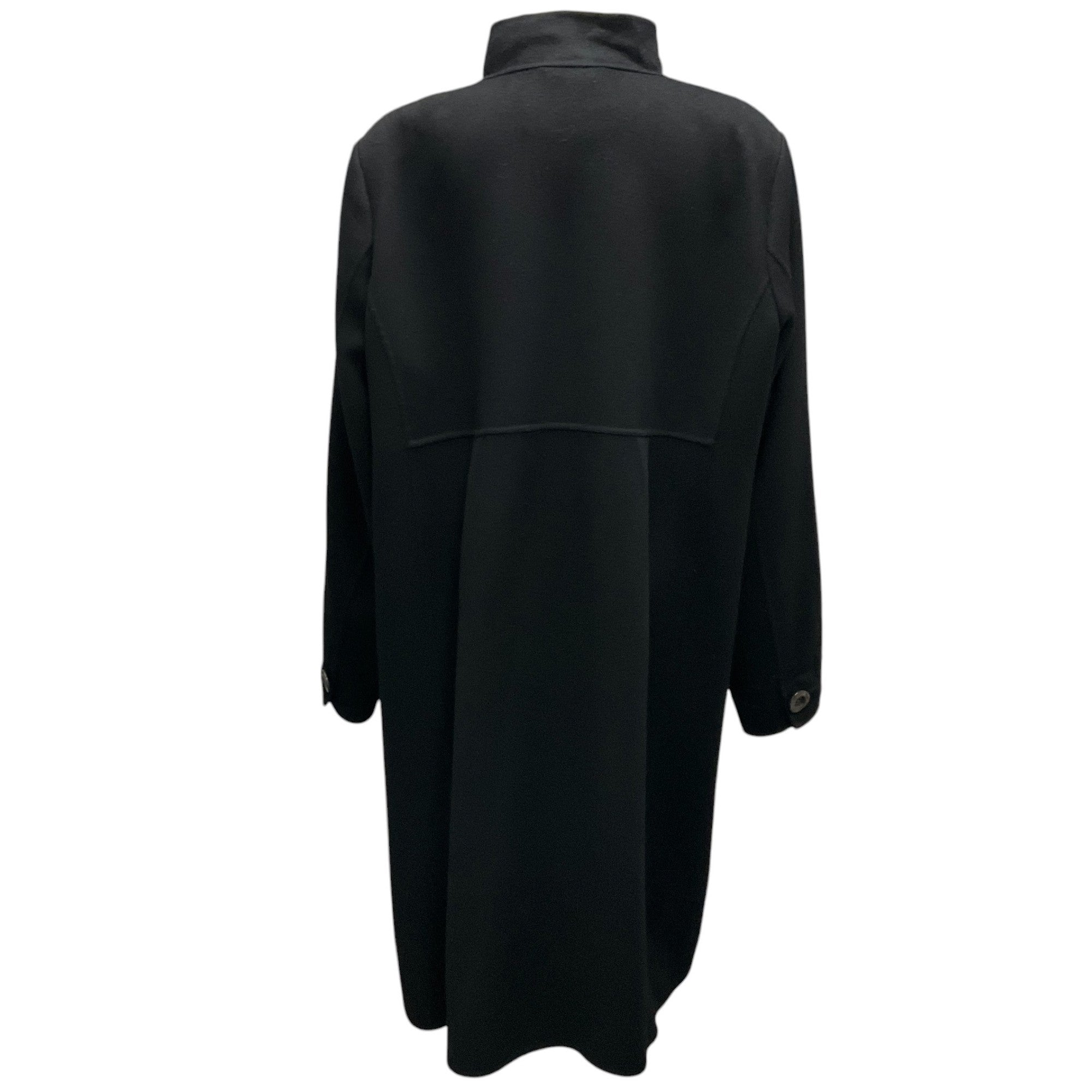 Marina Rinaldi Black Wool and Cashmere Mid-Length Coat