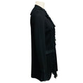 Load image into Gallery viewer, St. John Black Knit Jacket with Ruffled Chiffon Trim
