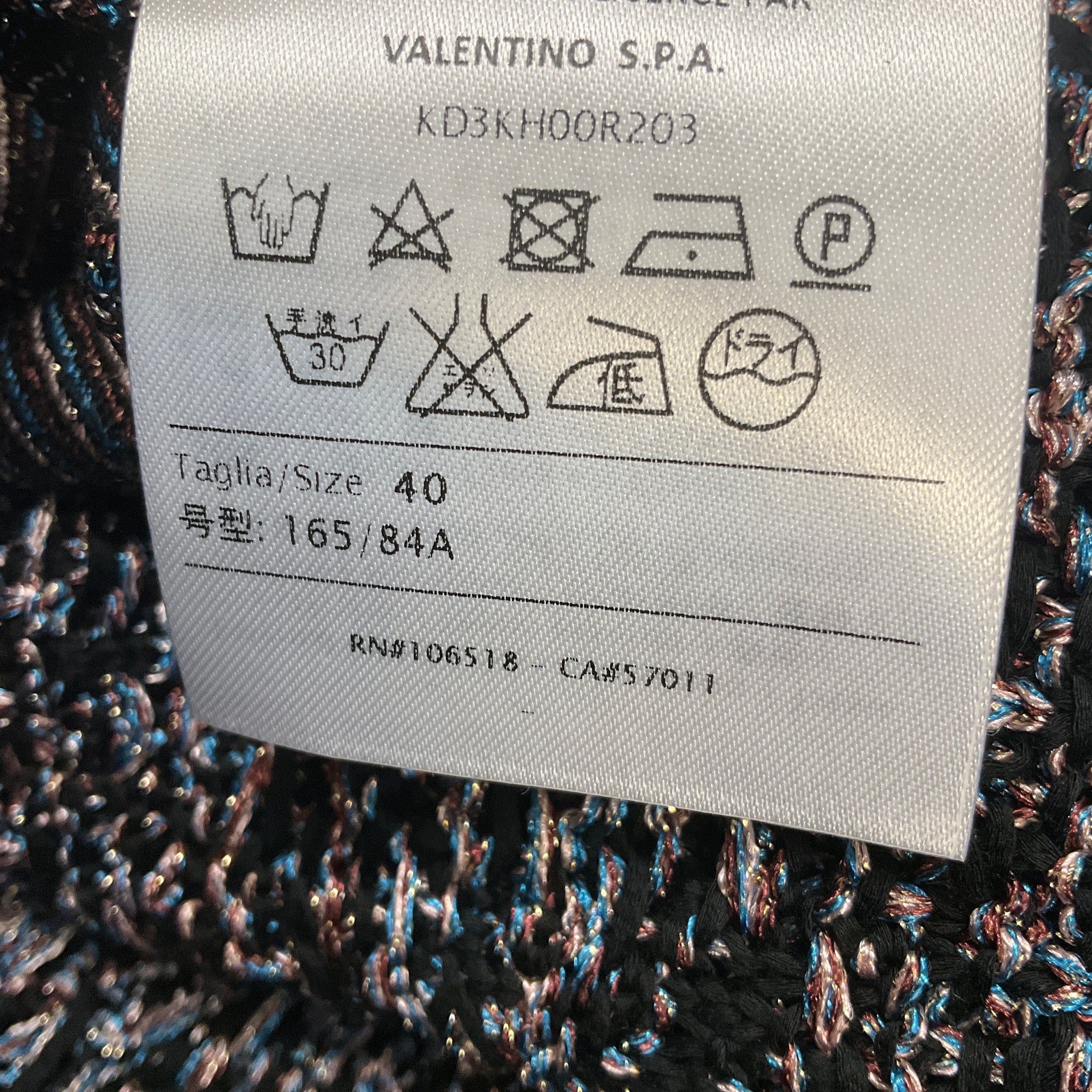 M Missoni Black / Pink / Blue Fringed Metallic Knit Duster Cardigan