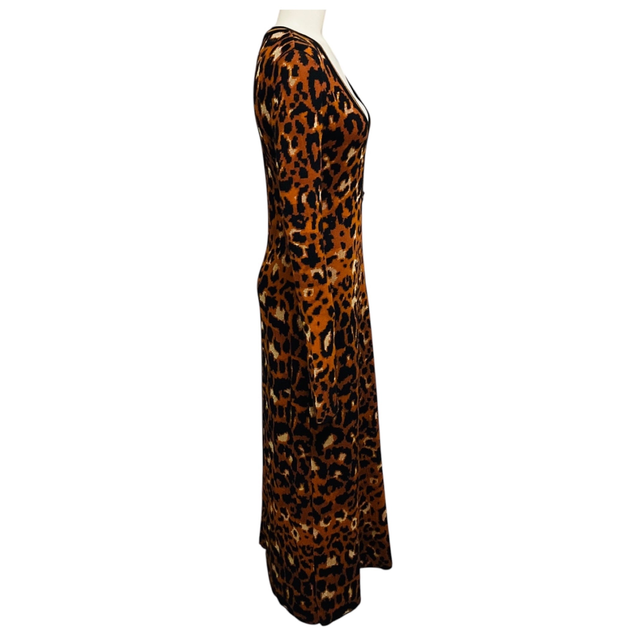 Johanna Ortiz Brown / Black Amur Leopard Midi Dress
