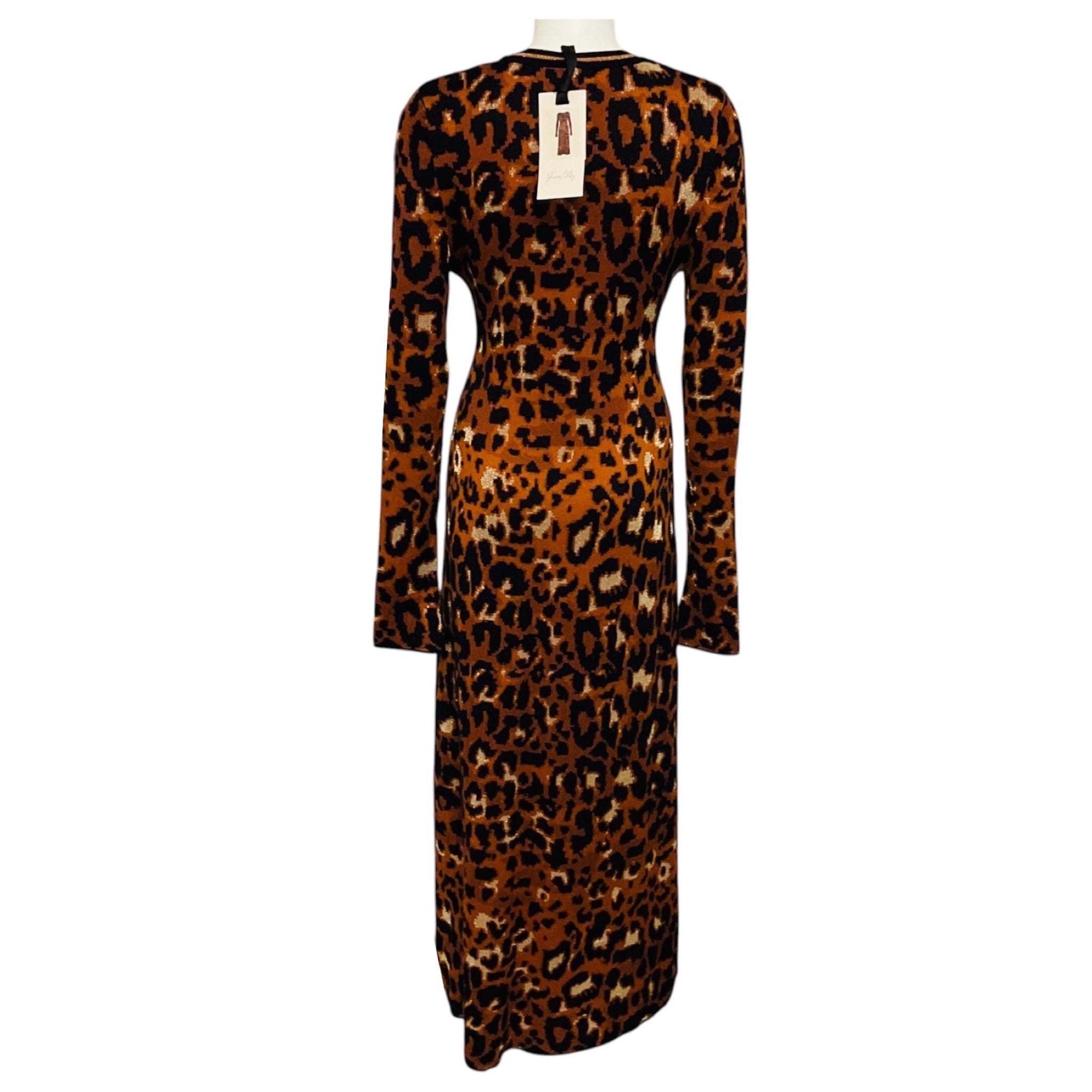 Johanna Ortiz Brown / Black Amur Leopard Midi Dress