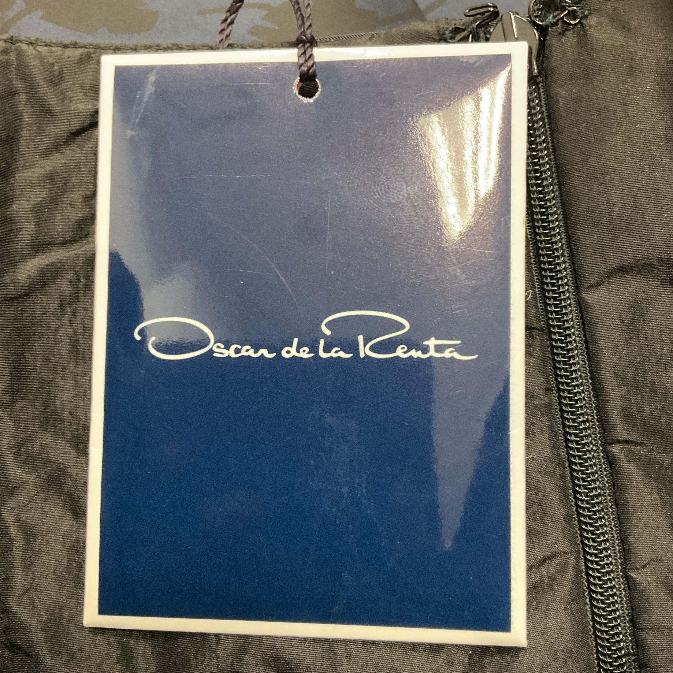 Oscar de la Renta Navy / Black Fall 2007 Silk Taffeta Cocktail Dress