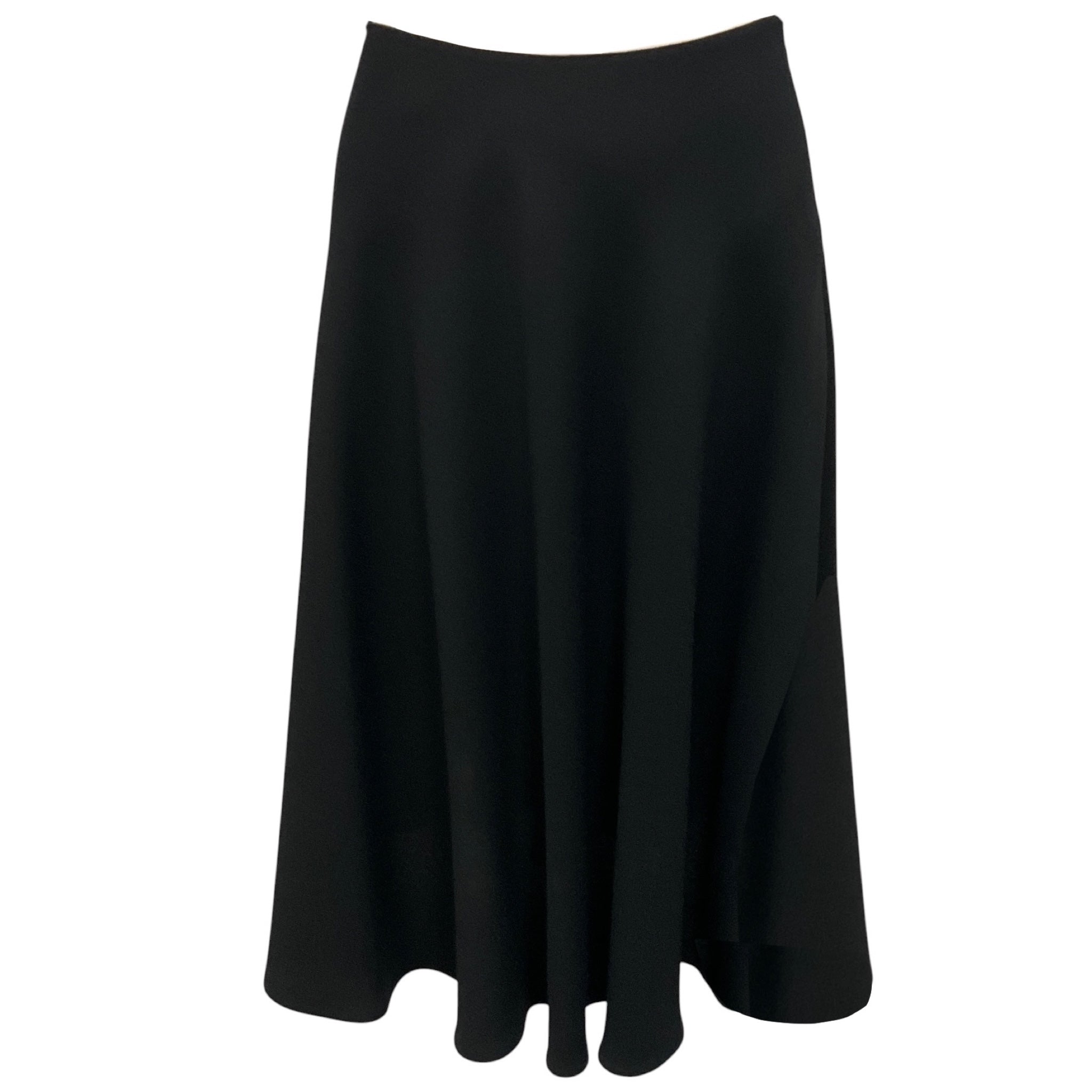 Prada Black Flared Crepe Skirt