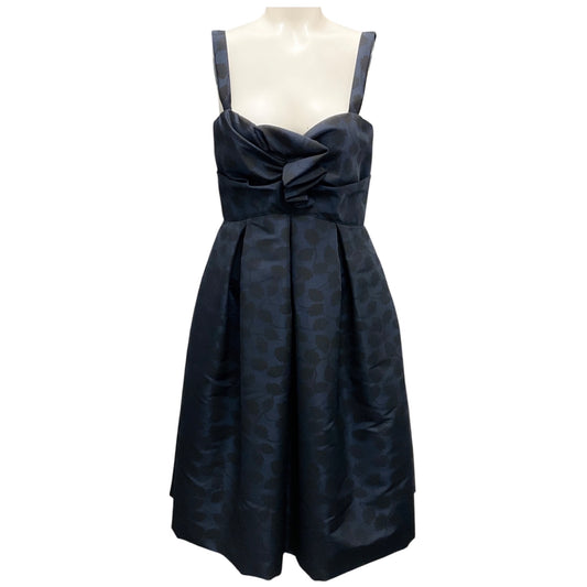 Oscar de la Renta Navy / Black Fall 2007 Silk Taffeta Cocktail Dress