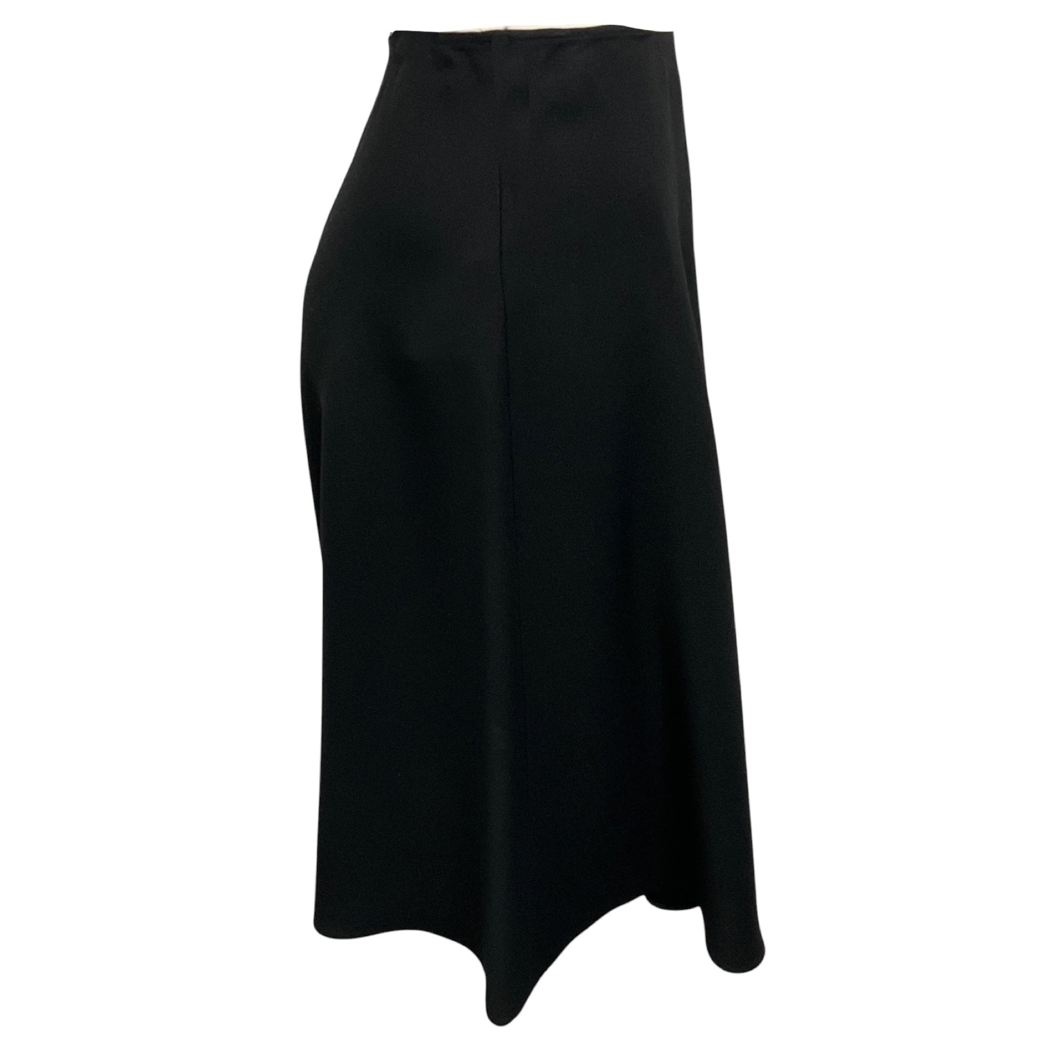 Prada Black Flared Crepe Skirt