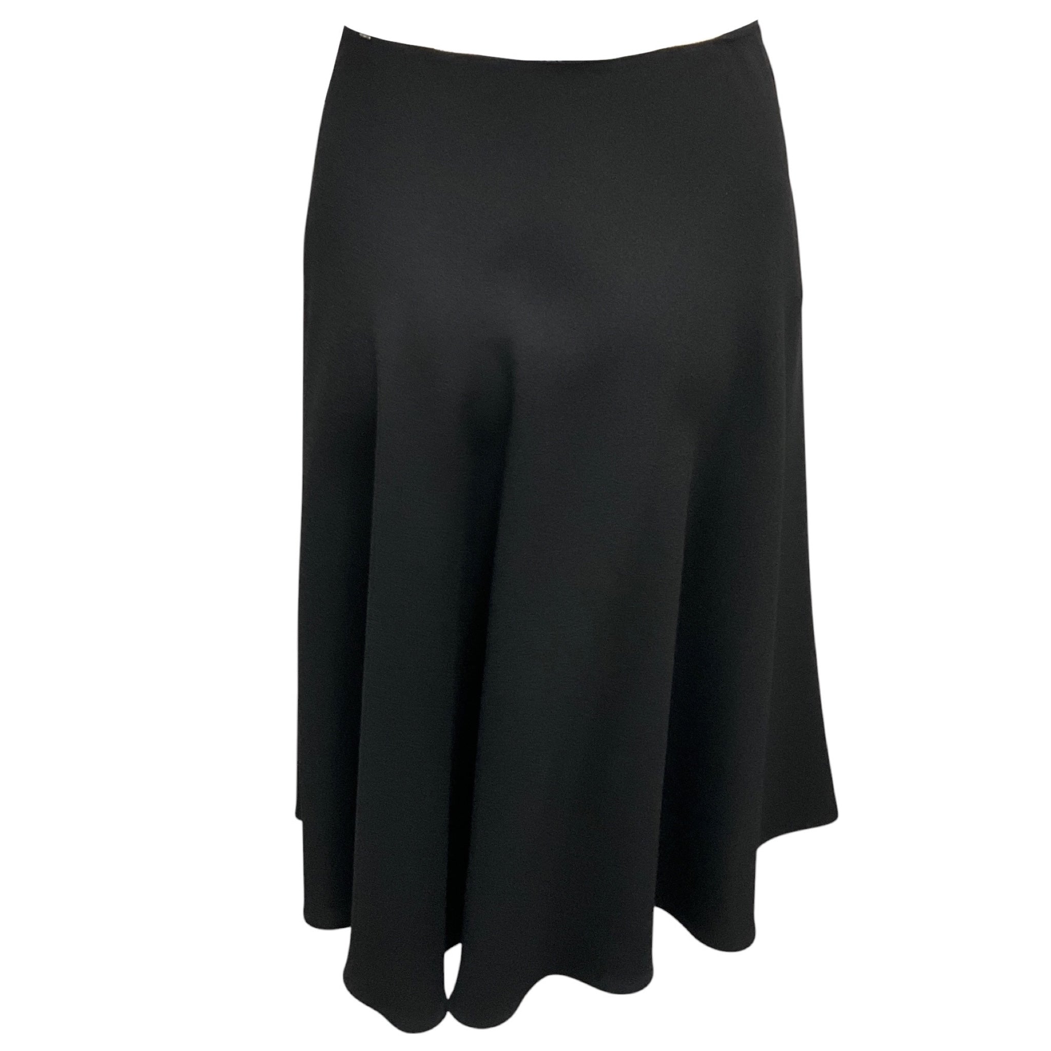 Prada Black Flared Crepe Skirt