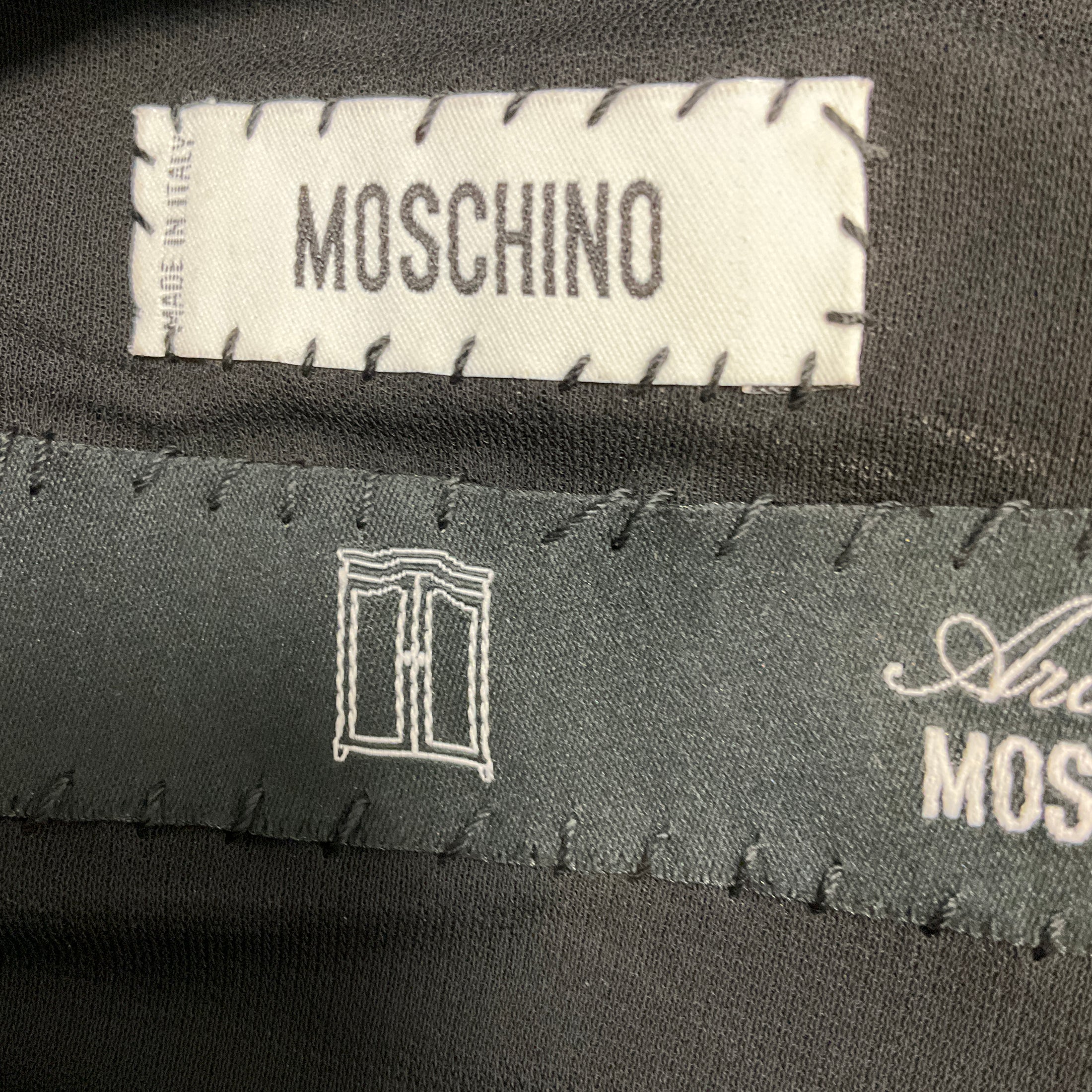 Moschino Archivio Black / Gold Bead and Pearl Embellished Midi Cocktail Dress