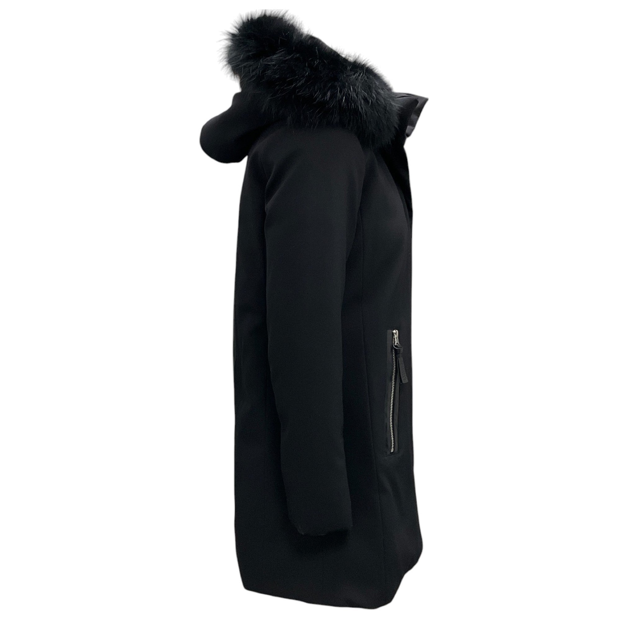 Derek Lam 10 Crosby Black 2019 Fox Fur Trim Down Parka Coat