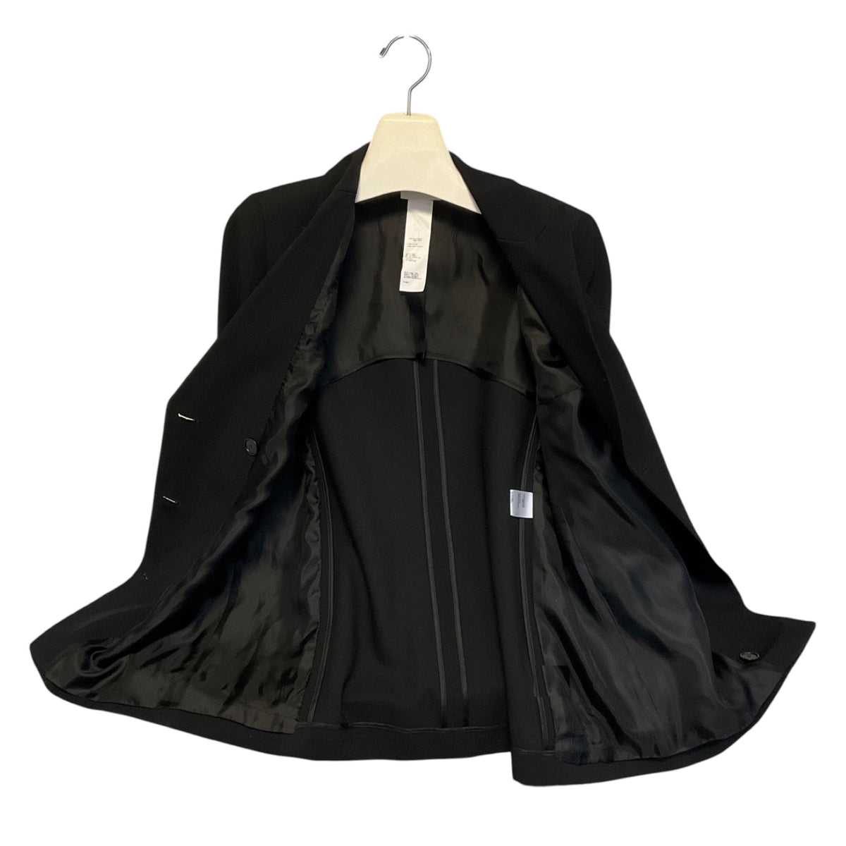 Akris Punto Black Double Breasted Ribbed Wool Blazer