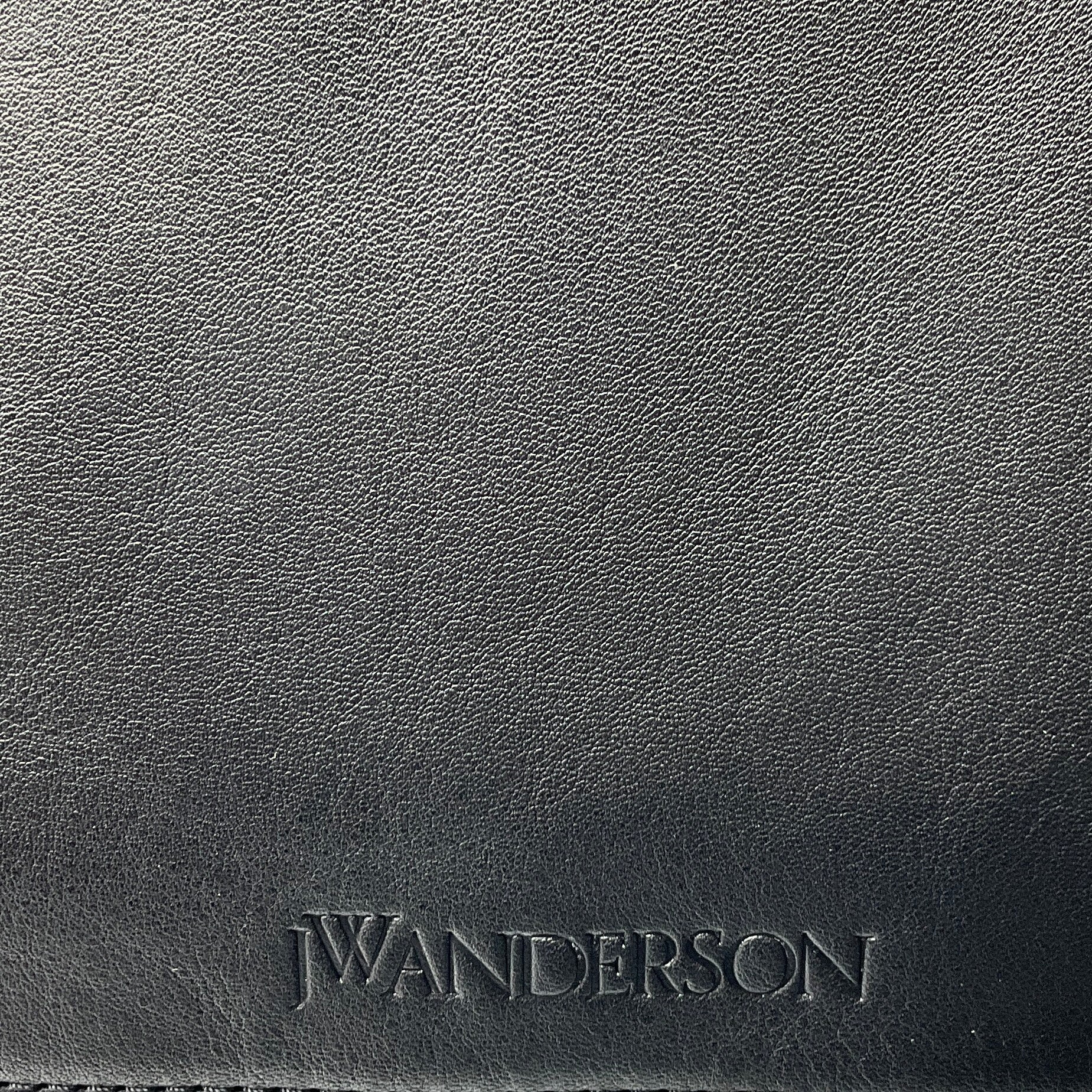 JW Anderson Black Two Way Leather Handbag with Mixed Metal Hardware