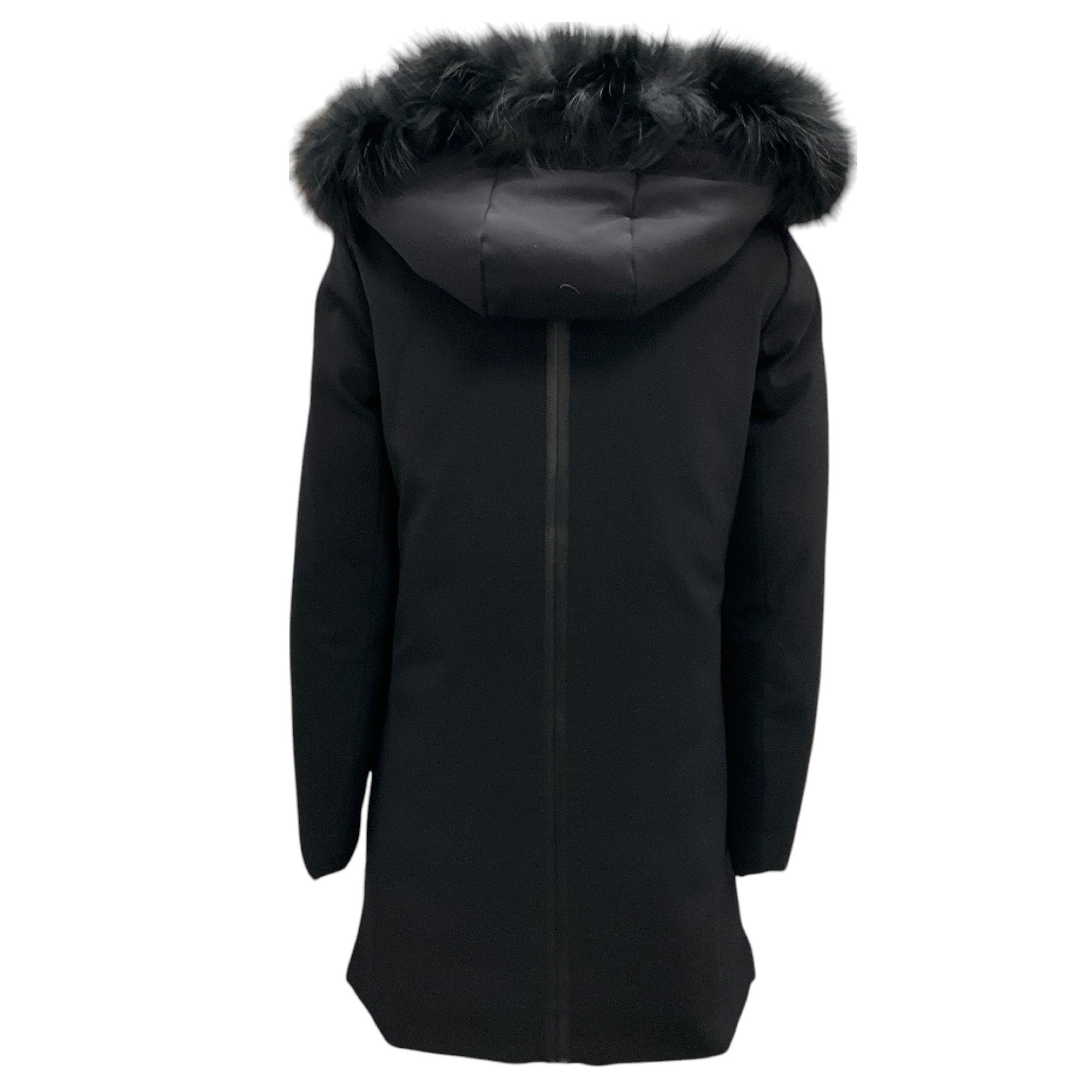 Derek Lam 10 Crosby Black 2019 Fox Fur Trim Down Parka Coat