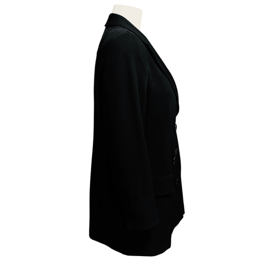 Akris Punto Black Double Breasted Ribbed Wool Blazer