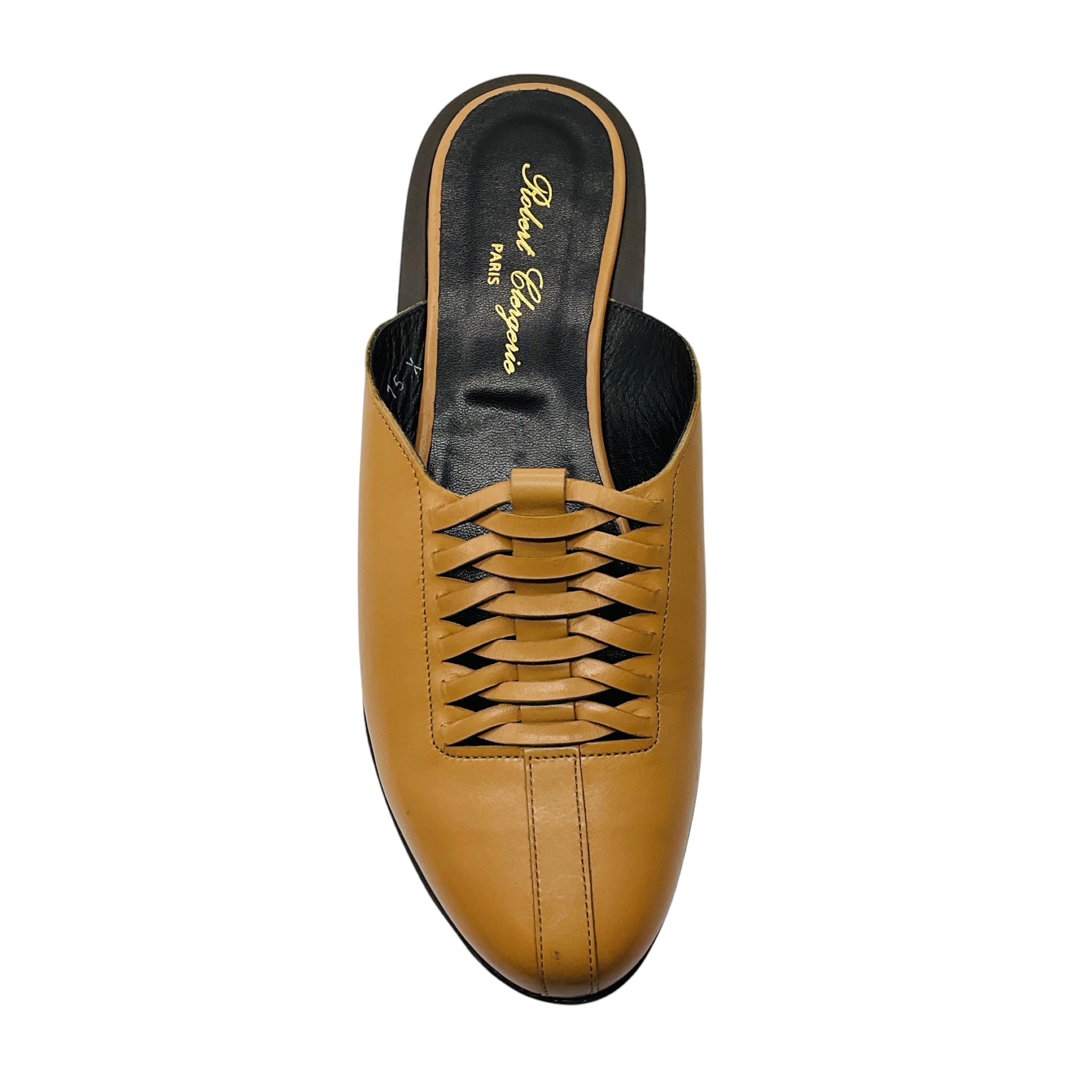 Robert Clergerie Tan Woven Leather Mules / Clogs
