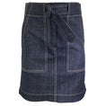 Load image into Gallery viewer, Akris Punto Blue Dark Denim Belted Chambray Skirt
