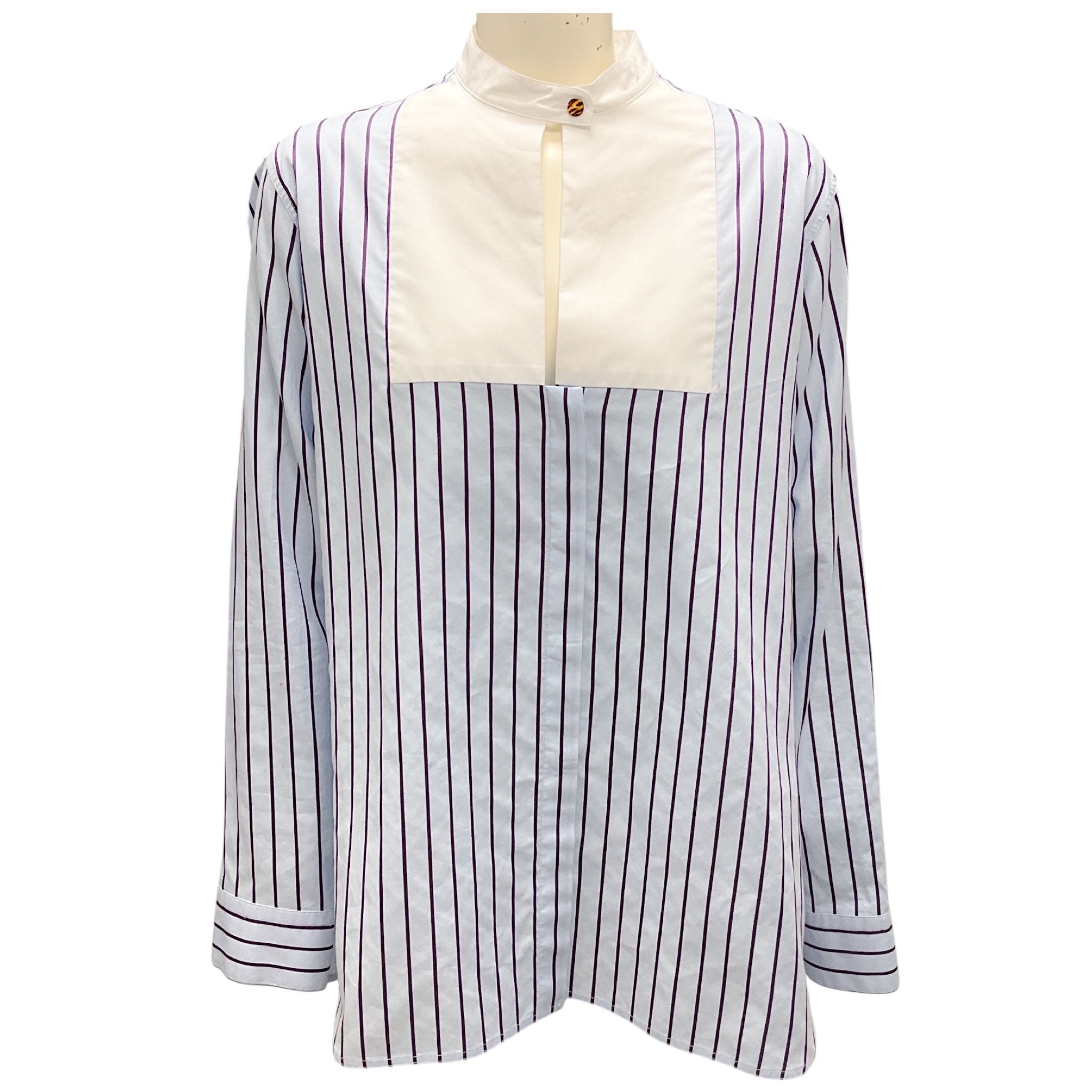 Rosetta Getty Light Blue Striped Tuxedo Shirt