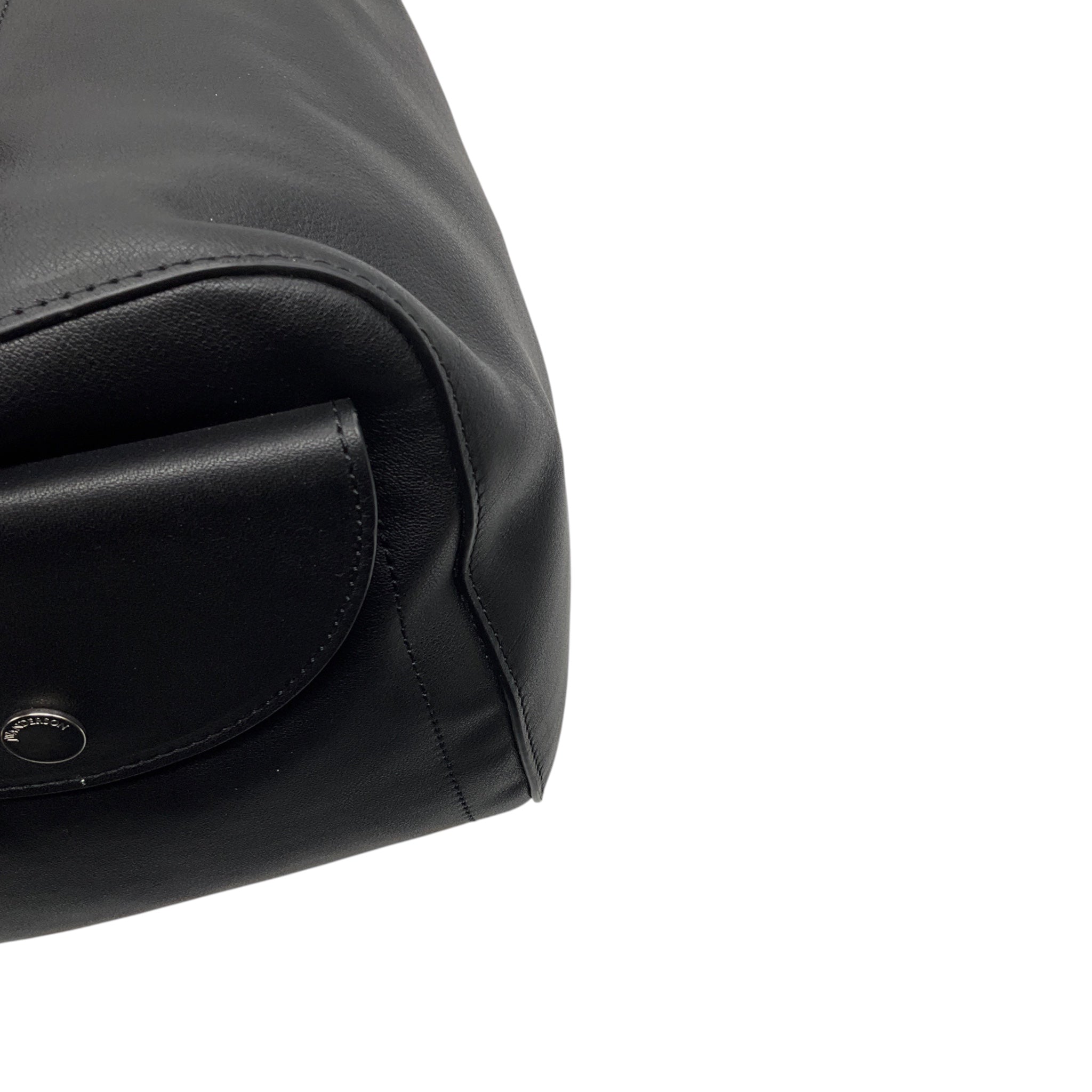 JW Anderson Black Two Way Leather Handbag with Mixed Metal Hardware