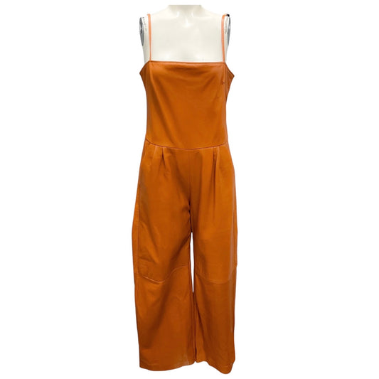 Understated Leather Tan Lamb Leather Jumpsuit