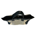 Load image into Gallery viewer, Chloe Beige / Black Fabric and Leather Double Top Handle Tote Bag
