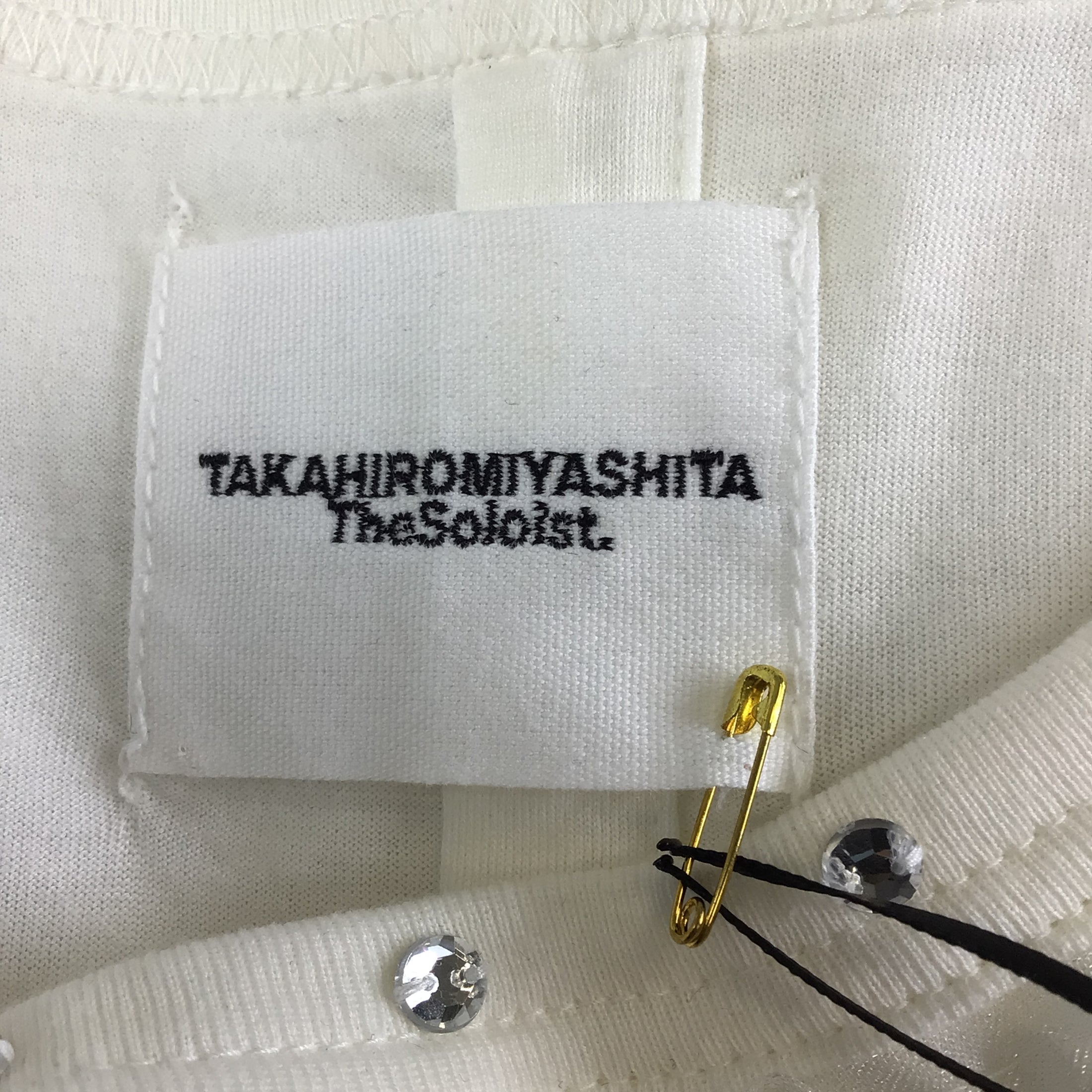 Takahiromiyashita The Soloist Ivory Fringe Detail Embellished Tee Shirt