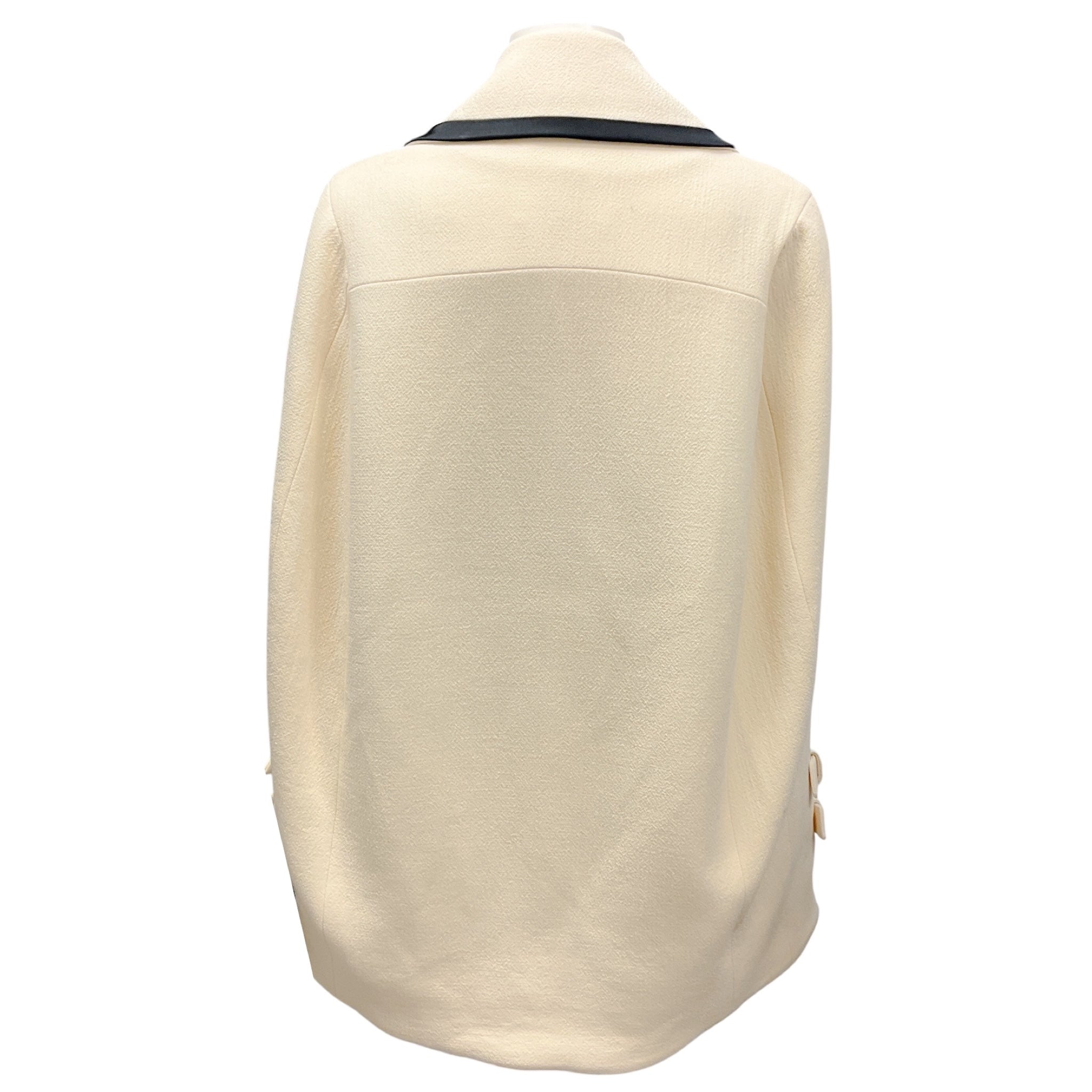 Federica Bonifaci Ivory / Black Linen Blazer Cape