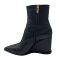 Load image into Gallery viewer, Gianvito Rossi Black Pointed Toe Leather Wedge Heel Ankle Boots

