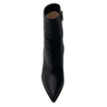 Load image into Gallery viewer, Gianvito Rossi Black Pointed Toe Leather Wedge Heel Ankle Boots
