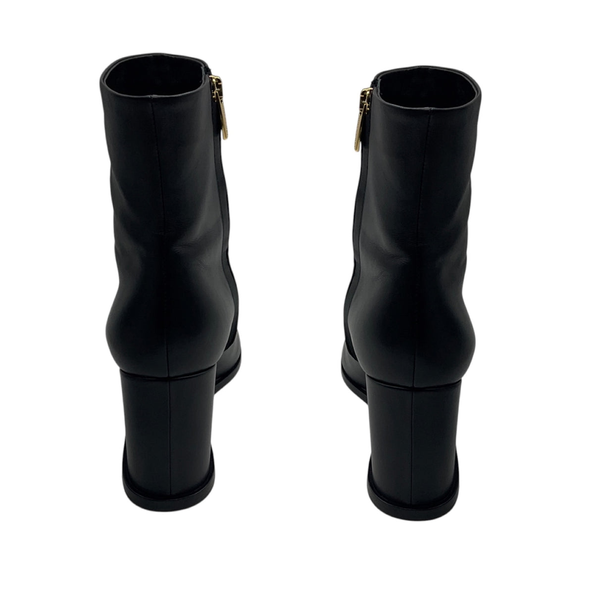 Gianvito Rossi Black Pointed Toe Leather Wedge Heel Ankle Boots