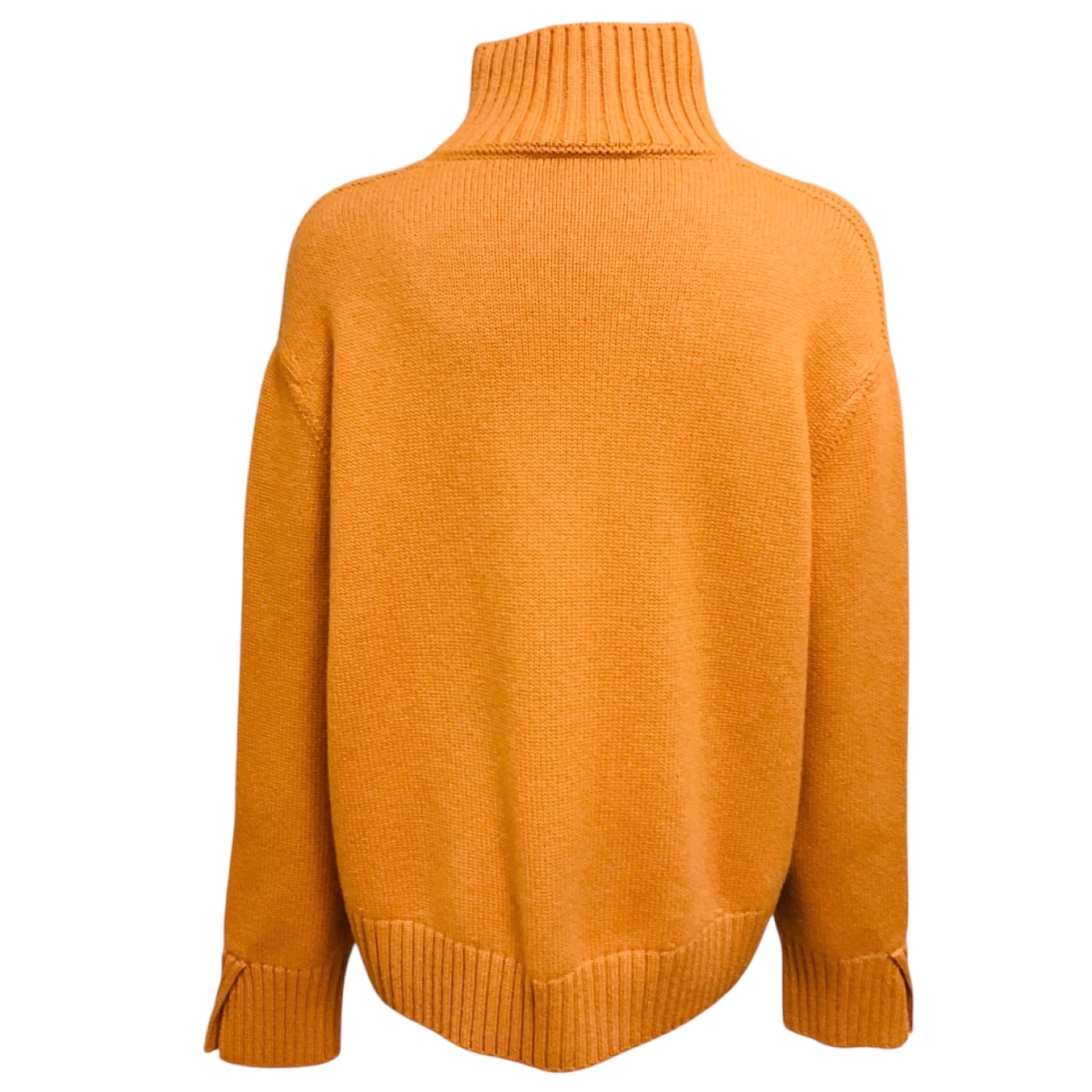 Loro Piana Apricot Orange Baby Cashmere Turtleneck Sweater