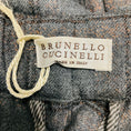 Load image into Gallery viewer, Brunello Cucinelli Medium Grey Lurex Windowpane Tie Pull On Pant
